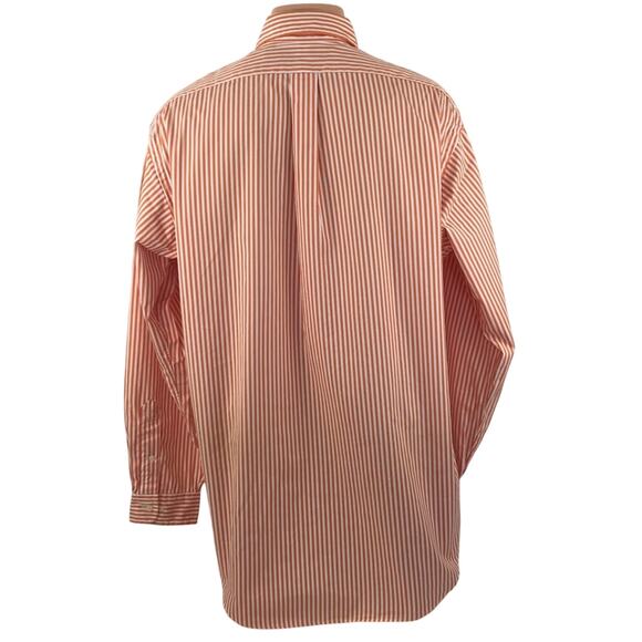 Ralph Lauren Dress Shirt Long Sleeves Orange Pinstripe Size 16 Large - Picture 6 of 8